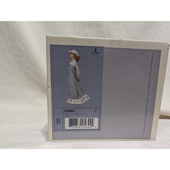 LLADRO Susan Young Girl With Straw Hat 5644 Spain Porcelain Vtg Figurine Mint - Picture 6 of 7